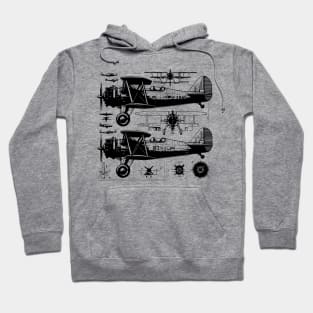 plane blueprint Hoodie